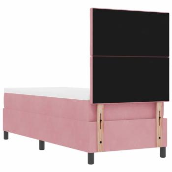 Boxspringbett mit Matratze mit Kopfteil Rosa 80 x 200 cm Samt