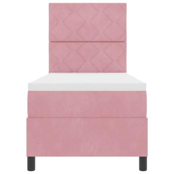 Boxspringbett mit Matratze mit Kopfteil Rosa 80 x 200 cm Samt