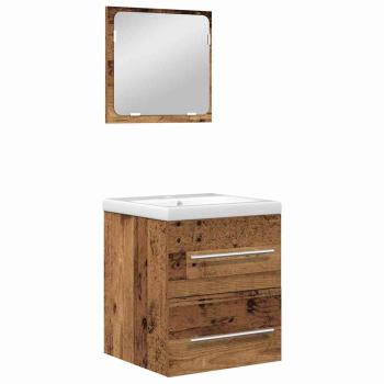 Badezimmermöbel Set mit Spiegel 2 pcs Altholz 41 x 38.5 x 48 cm