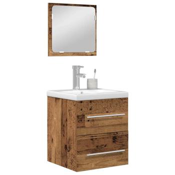 Badezimmermöbel Set mit Spiegel 2 pcs Altholz 41 x 38.5 x 48 cm