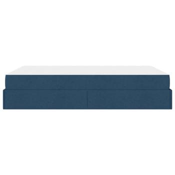 Bettgestell mit Speicher Blau 160 x 200 cm Stoff