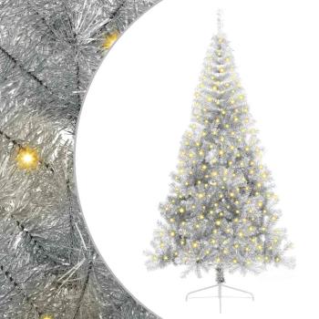 Weihnachtsbaum mit dekorativen Saitenlichtern Silber 240 cm