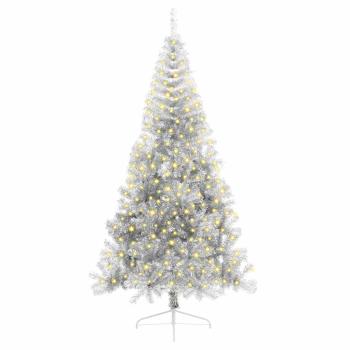Weihnachtsbaum mit dekorativen Saitenlichtern Silber 240 cm