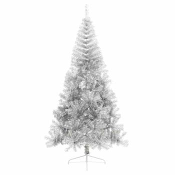 Weihnachtsbaum mit dekorativen Saitenlichtern Silber 240 cm