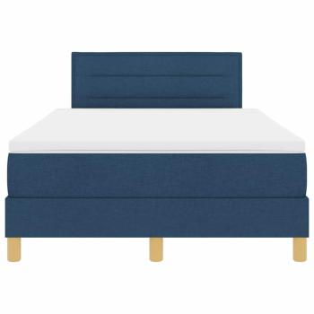 Boxspringbett mit Kissen mit Kopfteil Blau 120 x 190 cm Stoff