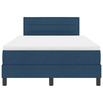Boxspringbett mit Matratze mit Kopfteil Blau 120 x 190 cm Stoff