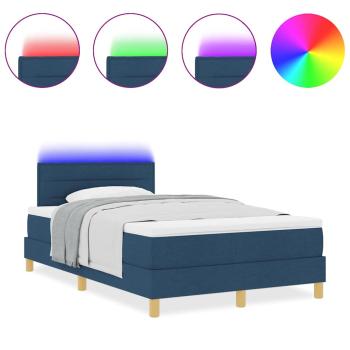 Boxspringbett mit Matratze mit Kopfteil Blau 120 x 190 cm Stoff