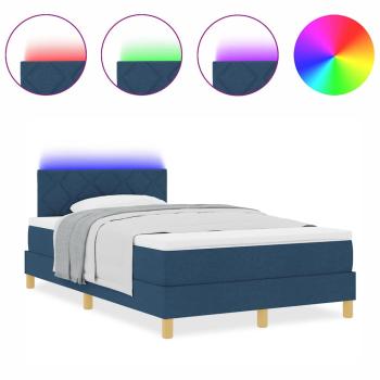 Boxspringbett mit Matratze mit Kopfteil Blau 120 x 190 cm Stoff