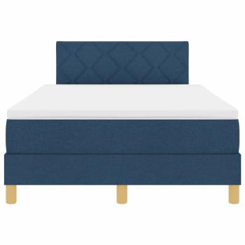 Boxspringbett mit Matratze mit Kopfteil Blau 120 x 190 cm Stoff