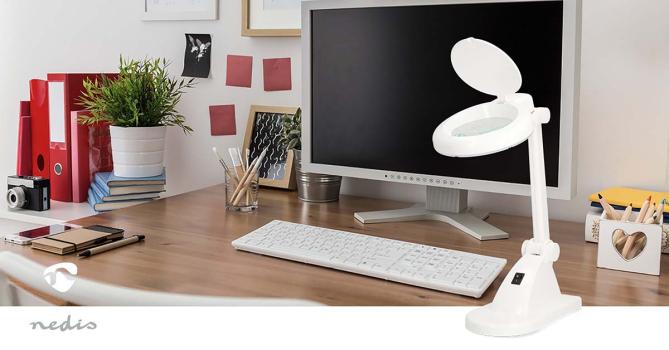 Lupenleuchte | Linsenstärke: 3 - 12 Dioptrien | 6500 K | 6 W | 400 lm | Weiss