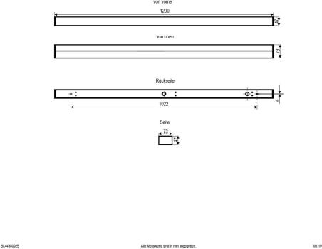 EVN FLAT MIRROR LED Spiegelleuchte, 1200mm, IP44, 220-240V/AC/DC, 32W, 34W, 36W, 38W, 3000K, 4000K, 5700K, 3907-4798lm, schwarz (SL44380925)