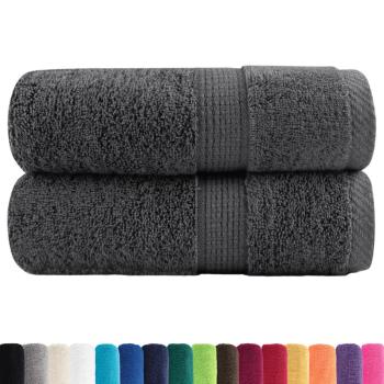 Premium-Gästetücher SOLUND 2 Stk. Anthrazit 30x50 cm 600 g/m²