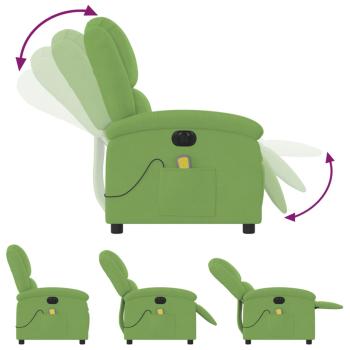 Massagesessel Elektrisch Hellgrün Samt