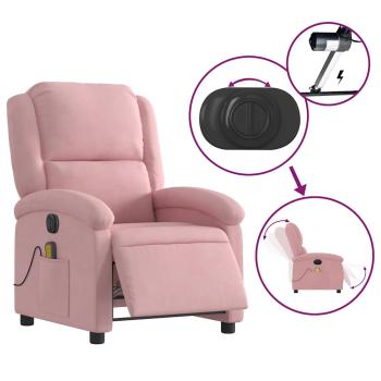 Massagesessel Elektrisch Rosa Samt