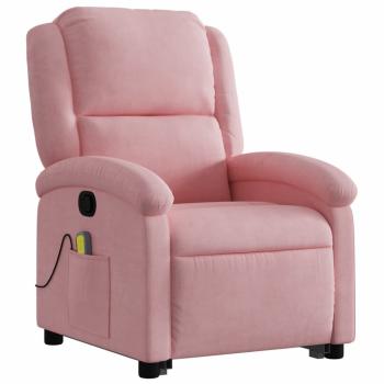Massagesessel mit Aufstehhilfe Rosa Samt