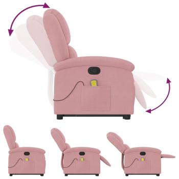 Massagesessel mit Aufstehhilfe Rosa Samt