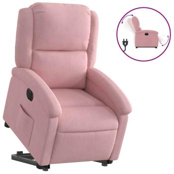 Relaxsessel mit Aufstehhilfe Elektrisch Rosa Samt