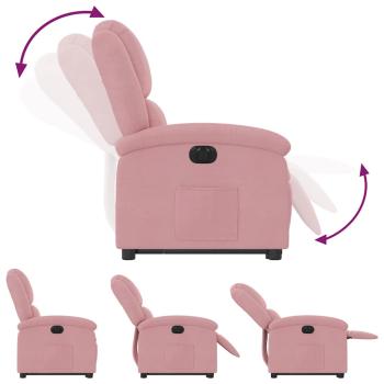 Relaxsessel mit Aufstehhilfe Elektrisch Rosa Samt