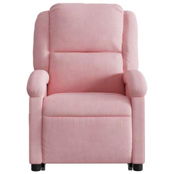 Massagesessel mit Aufstehhilfe Elektrisch Rosa Samt
