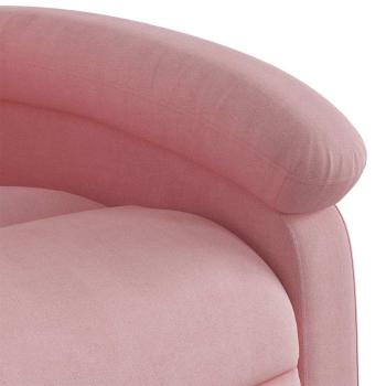 Massagesessel mit Aufstehhilfe Elektrisch Rosa Samt