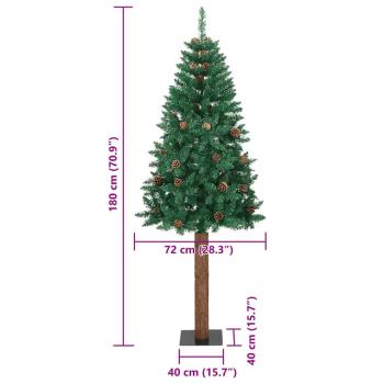 Schlanker Weihnachtsbaum Grün 72 x 72 x 180 cm PVC