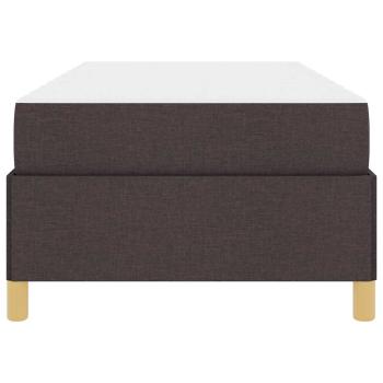 Boxspringbett Weiß und Dunkelbraun 90 x 190 cm Stoff