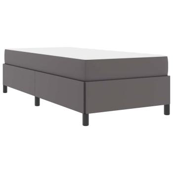 Bettgestell mit Matratze Grau 80 x 200 cm Kunstleder
