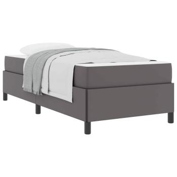 Bettgestell mit Matratze Grau 80 x 200 cm Kunstleder