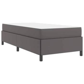 Bettgestell mit Matratze Grau 80 x 200 cm Kunstleder