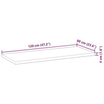 Tischplatte Rechteckig 120x60x4 cm Massivholz Akazie