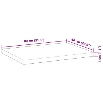 Tischplatte Rechteckig 80x60x4 cm Massivholz Akazie