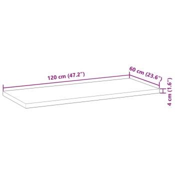 Tischplatte Rechteckig 120x60x4 cm Massivholz Akazie