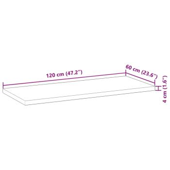 Tischplatte Rechteckig 120x60x4 cm Massivholz Akazie