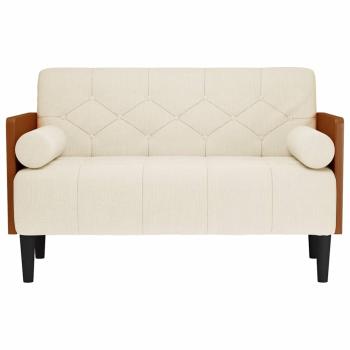 Zweisitzer-Sofa mit Nackenrollen 110 cm Leinen