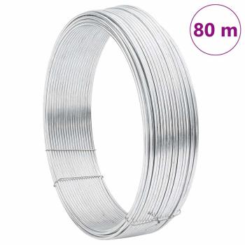 Zaunbindedraht Silber 80 m Heißgetauchter verzinkter Stahl