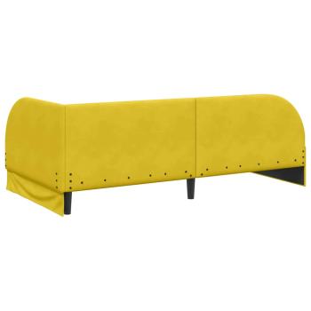 Eckbettgestell mit Kopfteil Gelb 90 x 200 cm Samt