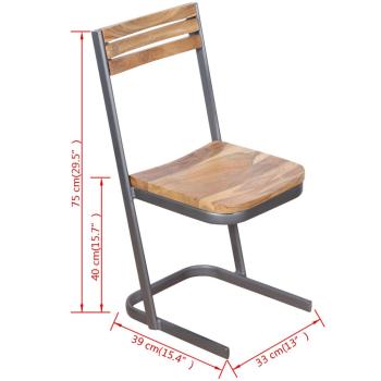 Esszimmerstühle 2 Stk. Massivholz Teak