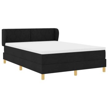 Boxspringbett mit Matratze Creme 90x200 cm Stoff Schwarz