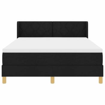 Boxspringbett mit Matratze Weiß und Schwarz 140 x 190 cm Stoff