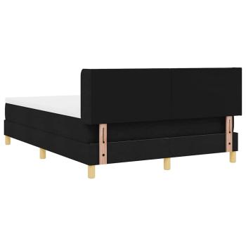 Boxspringbett mit Matratze Weiß und Schwarz 140 x 190 cm Stoff