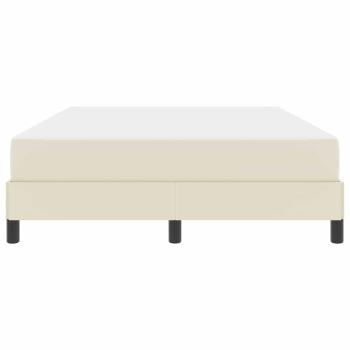 Bett mit Matratze Creme 140 x 190 cm Kunstleder