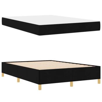Boxspringbett mit Matratze Weiß und Schwarz 140 x 190 cm Stoff