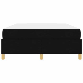 Boxspringbett mit Matratze Weiß und Schwarz 140 x 190 cm Stoff