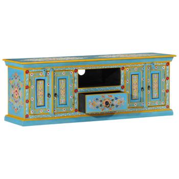 TV-Schrank Blau 110x30x40 cm Massivholz Mango