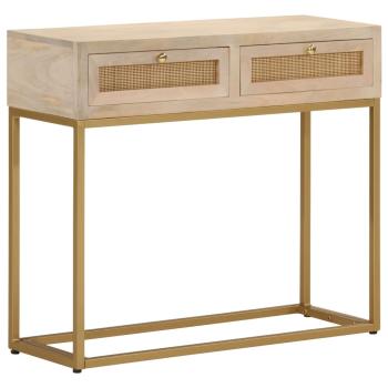 ARDEBO.de - Konsolentisch 90x30x76 cm Massivholz Mango und Eisen