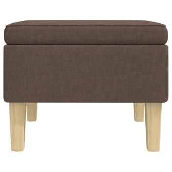 Hocker mit Holzbeinen Taupe Stoff