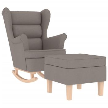 Schaukelstuhl mit Fußhocker Taupe Stoff