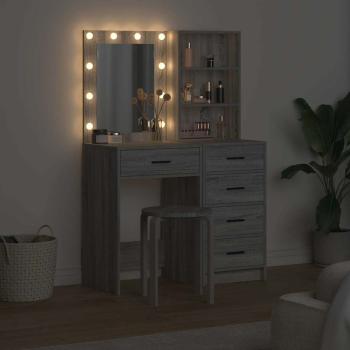 Schminktisch 2 pcs Grau 50 x 41 x 135 cm Holzwerkstoff