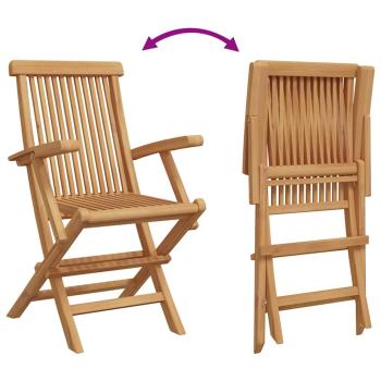 Garten Essgruppe 5 pcs Braun Massivholz Teak