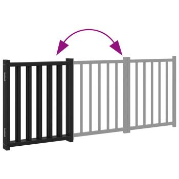 3-tlg. Hundetor Faltbar Schwarz 150 cm Massivholz Tanne